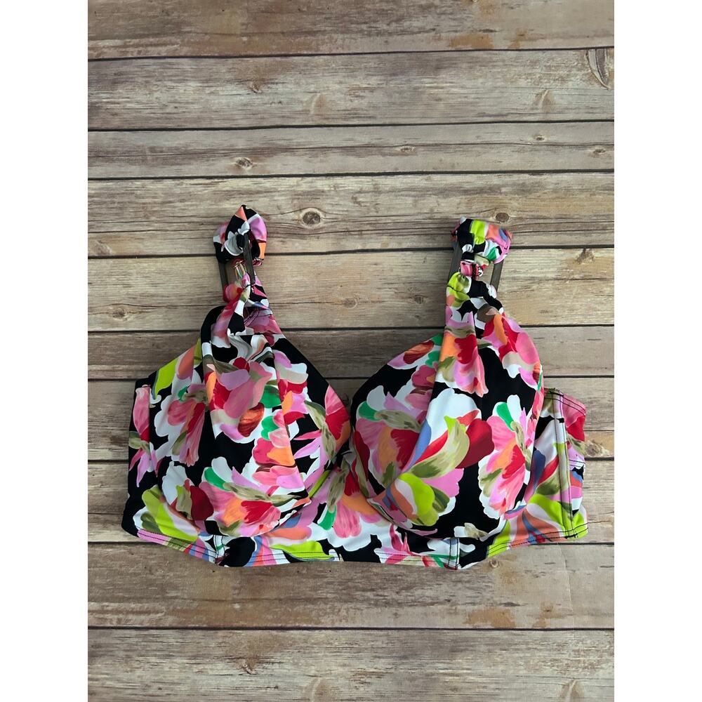 SWIMSUITS FOR ALL FLORAL BIKINI TOP SIZE 38DD